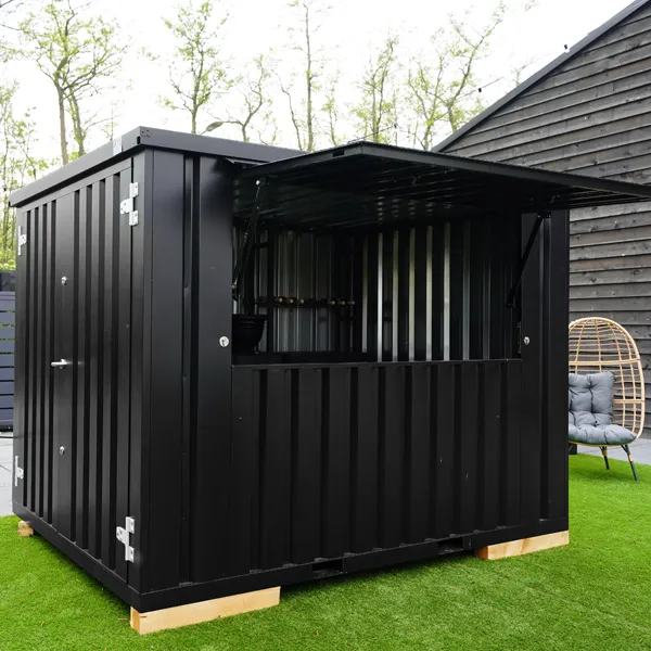 10ft Bar Container – Black RAL 9005 Demountable - Image 3