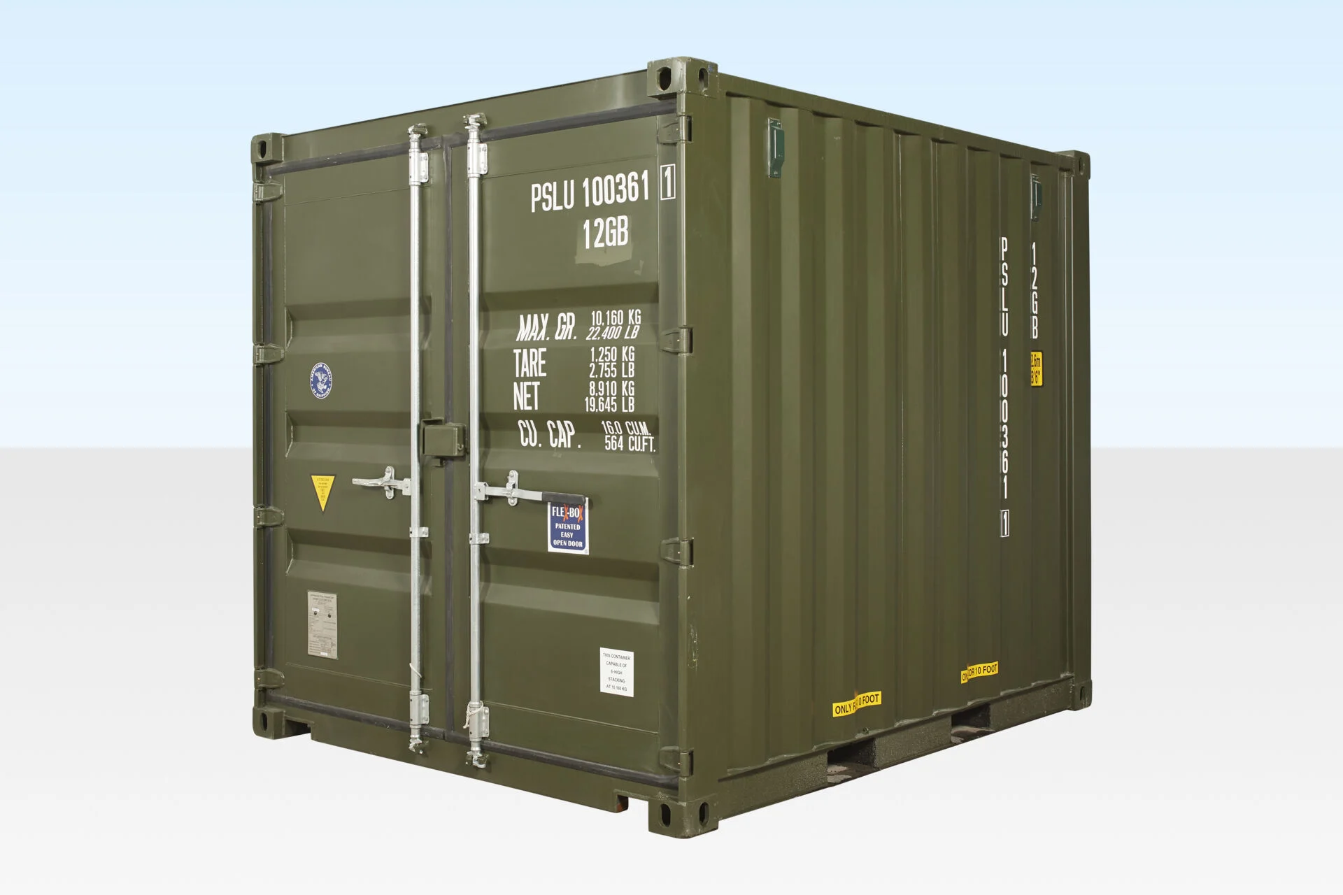 10ft One Trip Shipping Container – Green