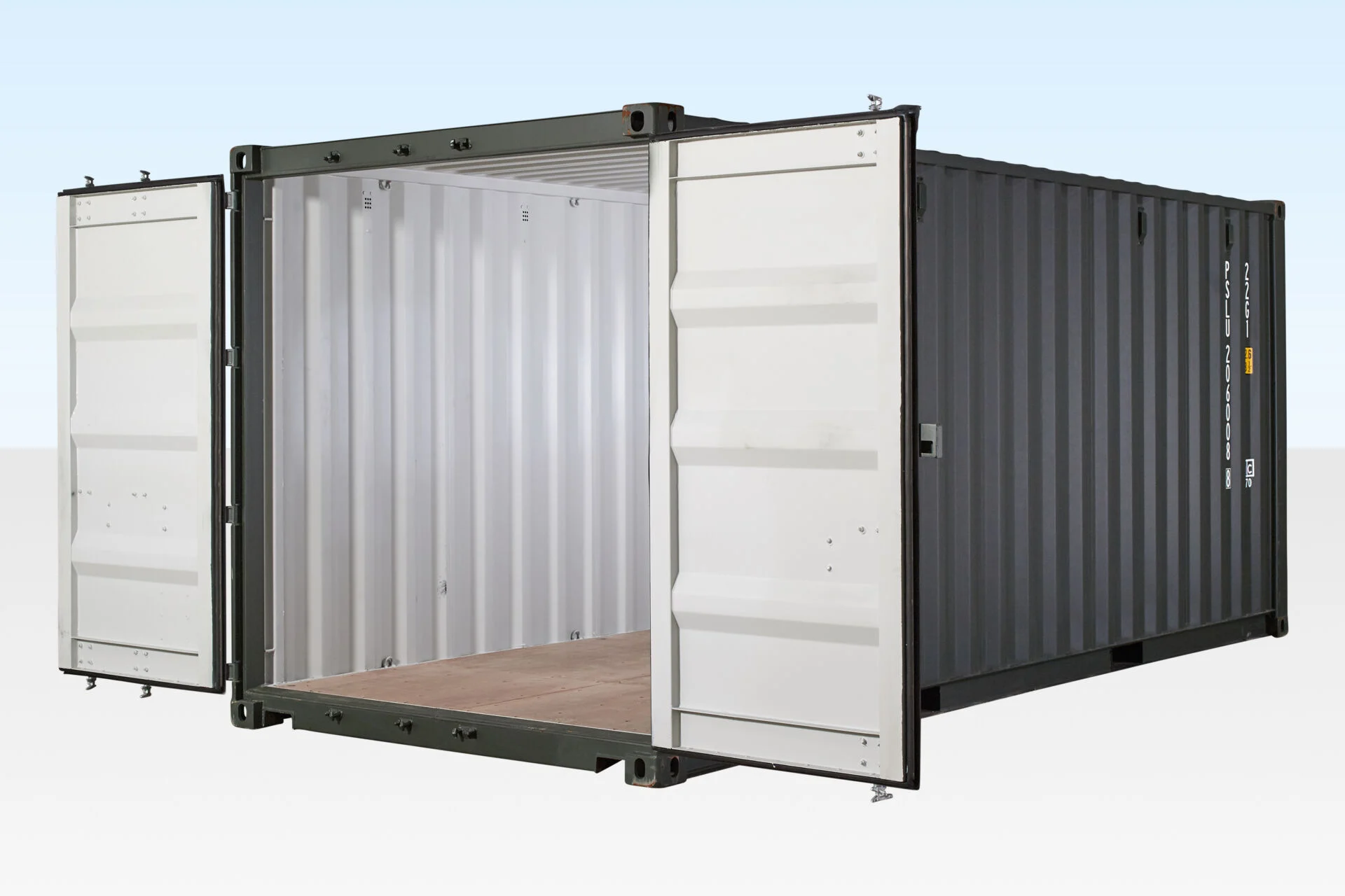 20ft x 8ft One Trip Shipping Container — Dark Green - Image 2