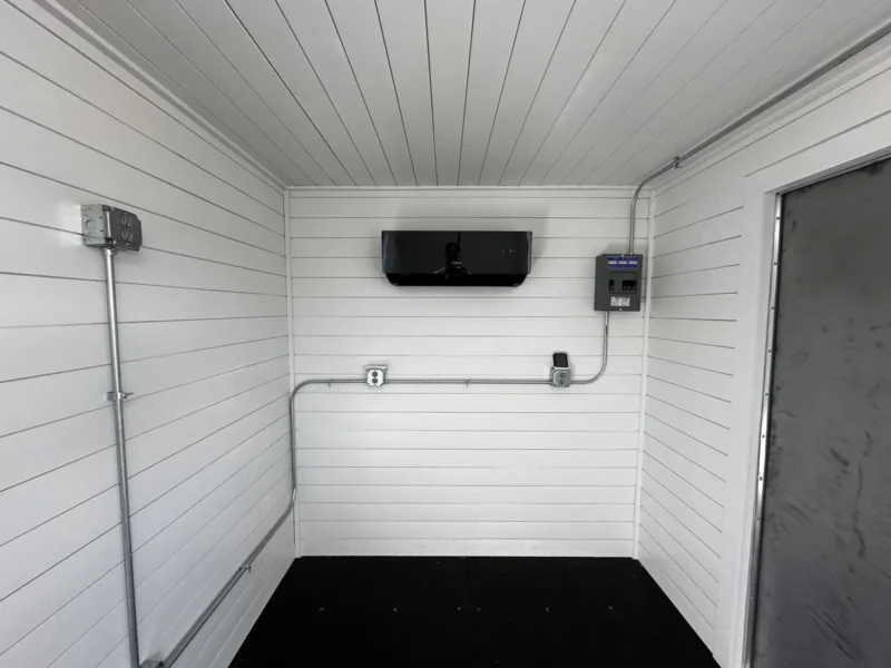 20ft Shipping Container Office – Slate Gray Shiplap, 120V Mini Split - Image 2