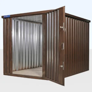 4m x 2.1m Wood-Effect Flat Packed Storage Container