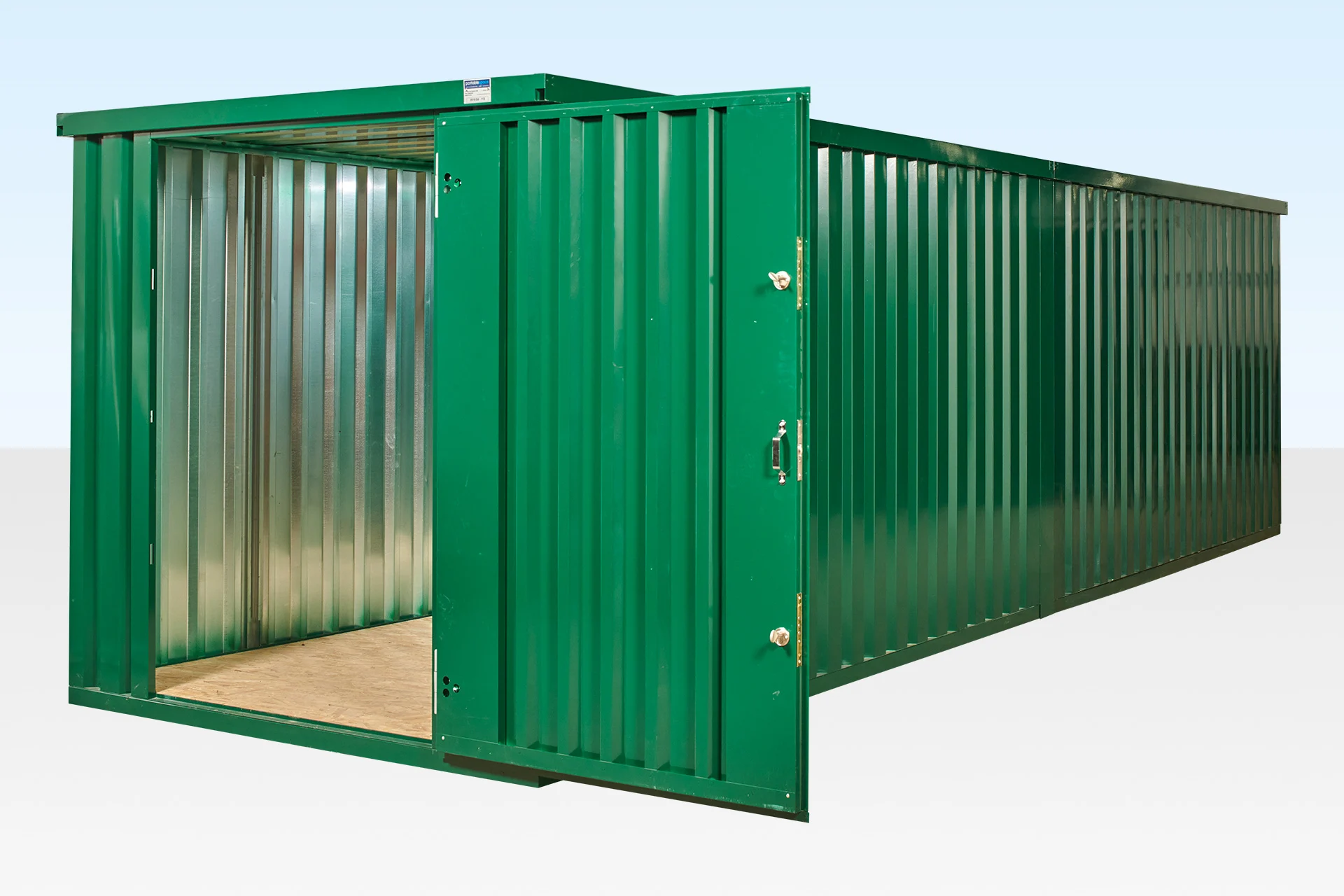 2 x 3m Linked Flat Pack Storage Shipping Containers - End on End