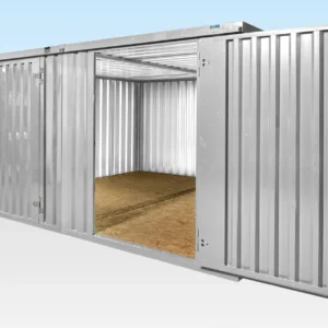2 x 4m Flat Pack Storage Containers — Linked Side-by-Side (Galvanised)