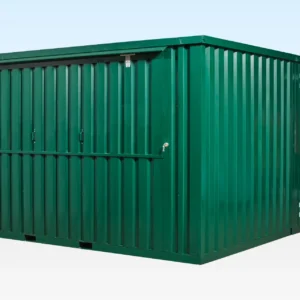 3m x 4.2m Side-Linked Flat Packed Kiosk Bundle — RAL6005