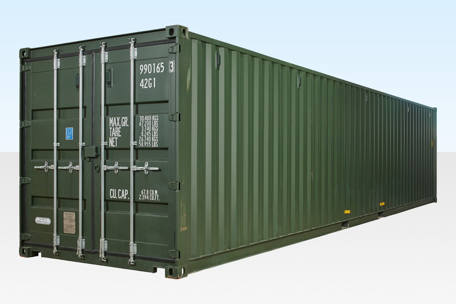 40ft Shipping Container – Green RAL6007 - Image 2