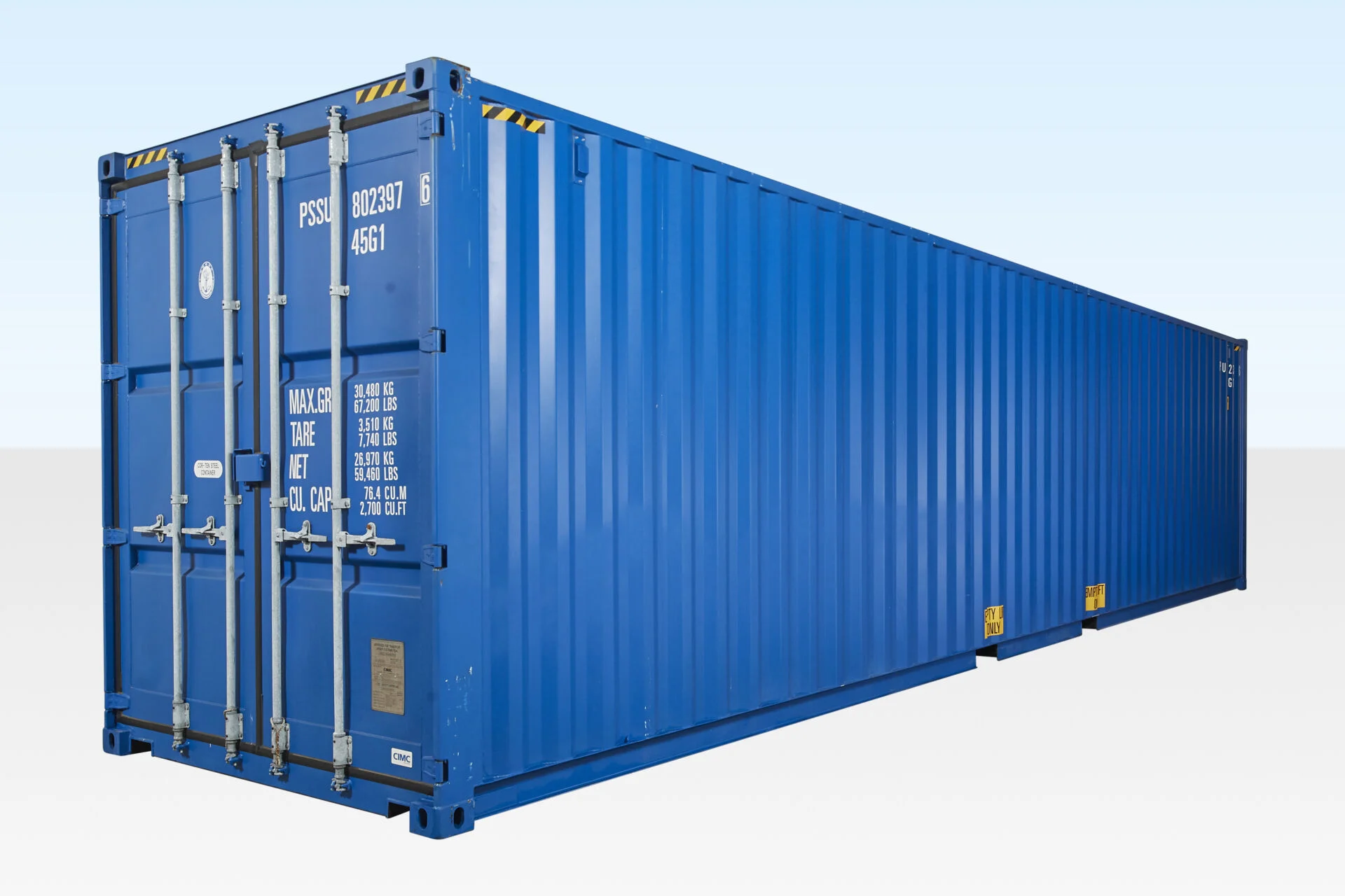 40ft High Cube Shipping Container – One Trip (Blue) - Image 3