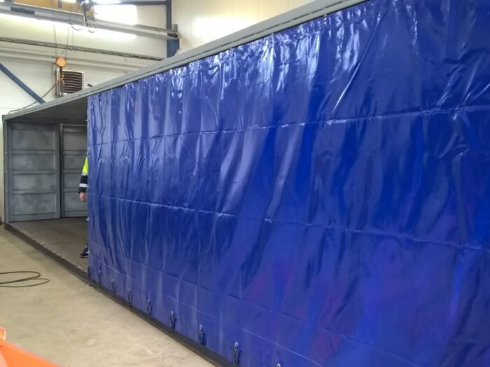 40ft Storage Container with Tarpaulin Wall – Flexible Access - Image 2
