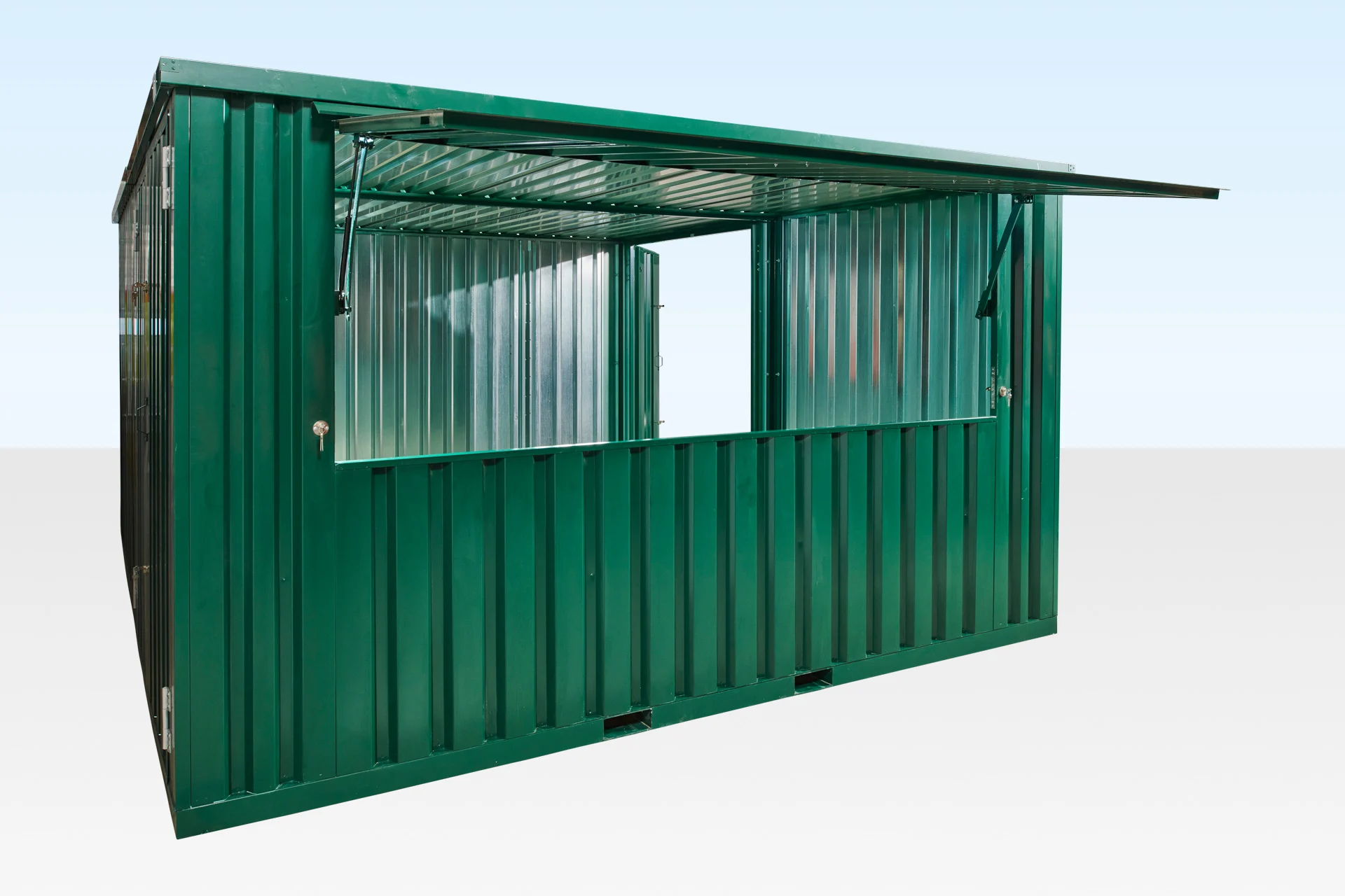 4m Side-Linked Flat Pack Kiosk Store Bundle - RAL6005 - Image 5
