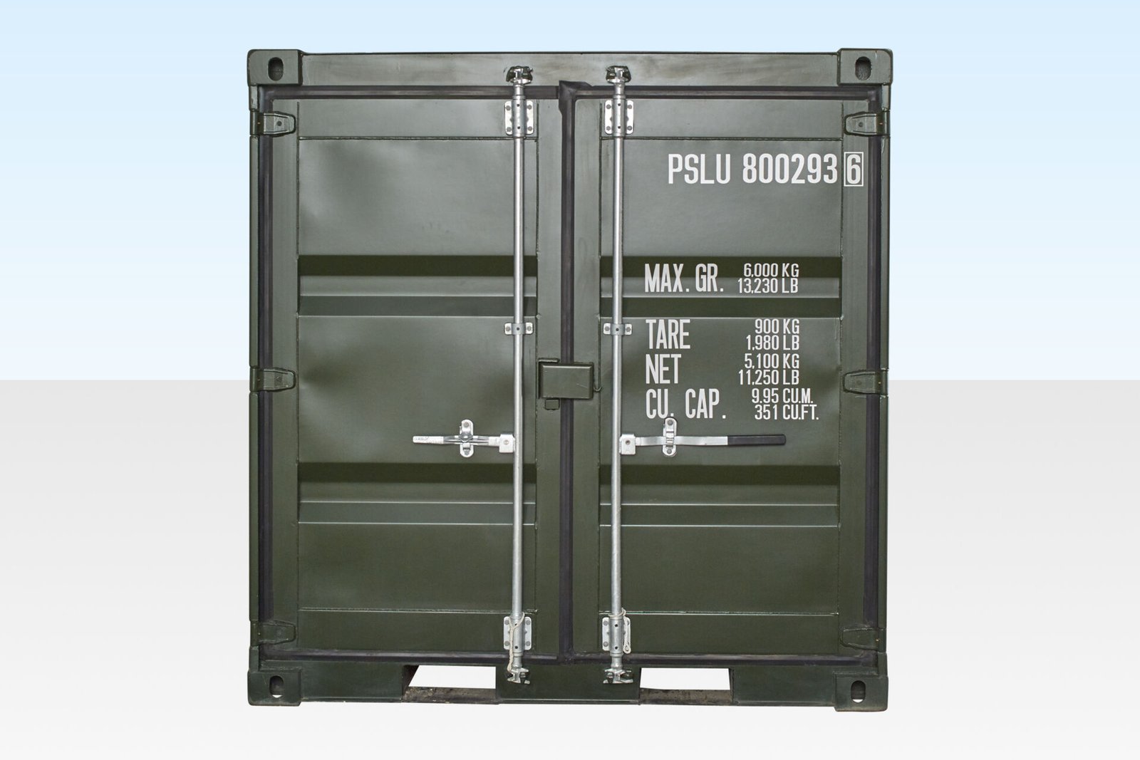 8ft x 8ft One Trip Shipping Container – Green - Image 4