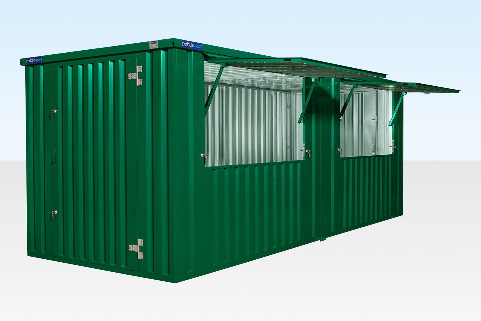 8m x 2m End-Linked Flat Pack Kiosk Bundle – RAL6005 - Image 2
