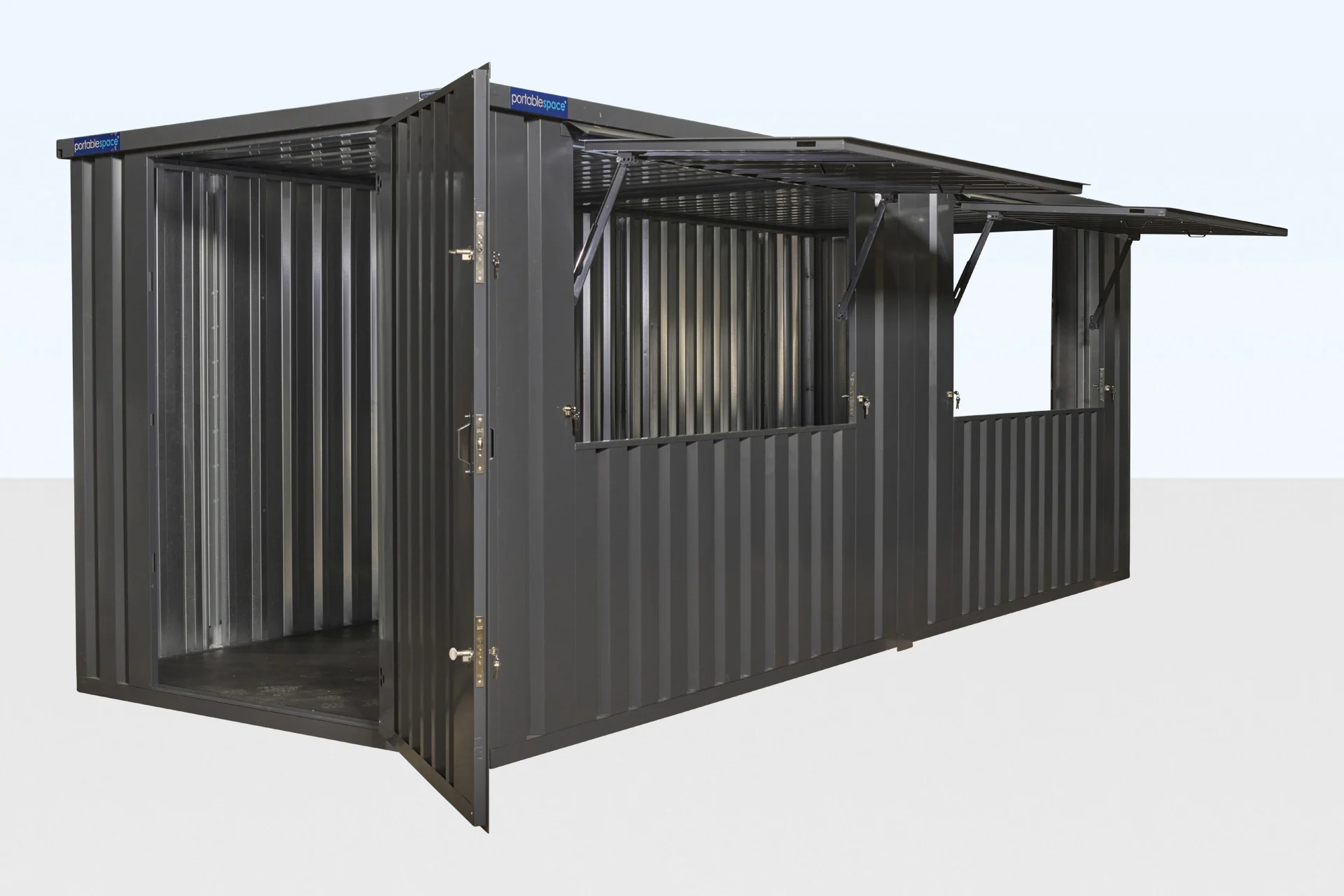 8m x 2m End-Linked Flat Pack Kiosk Bundle – RAL7015