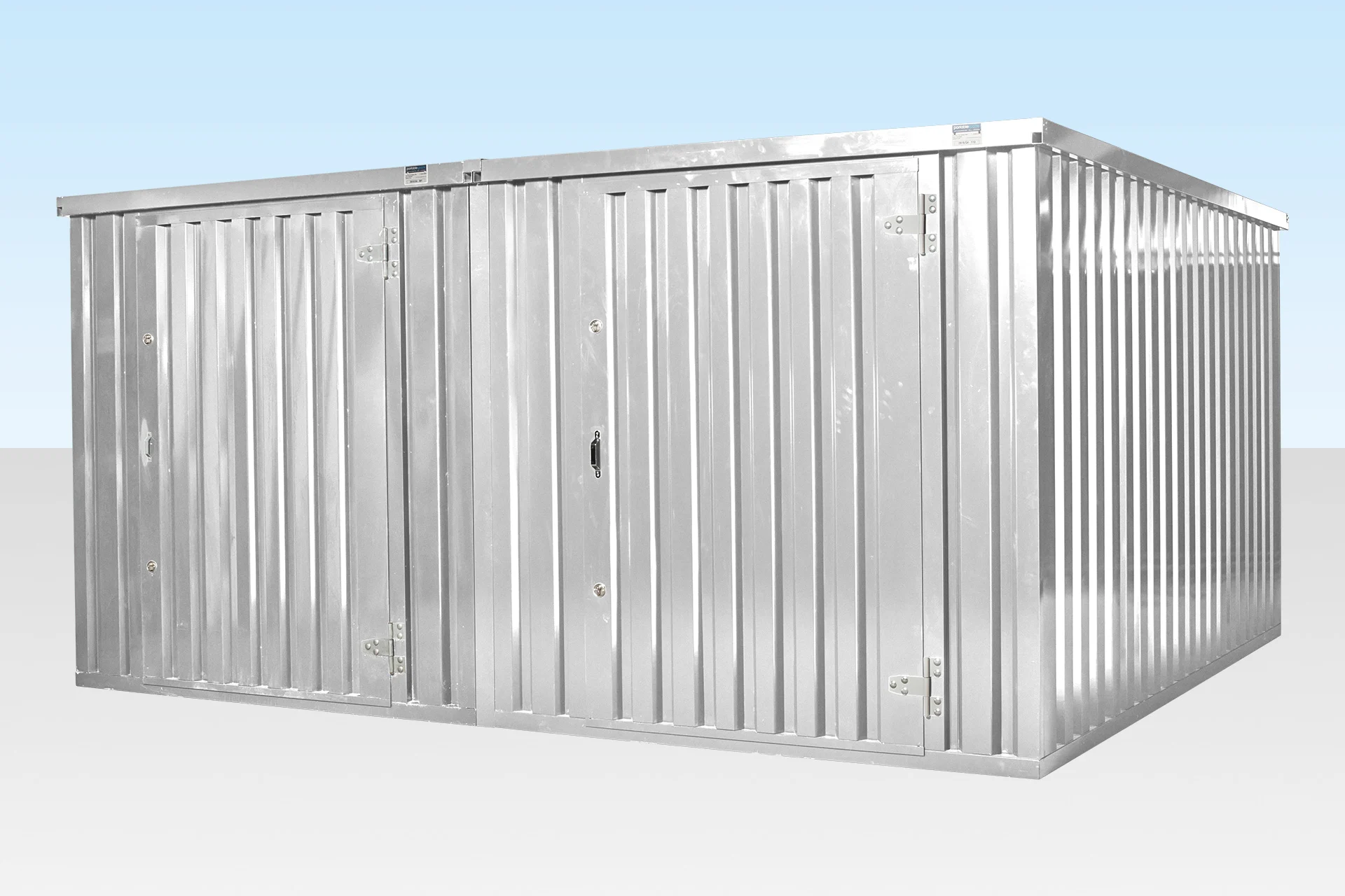 2 x 4m Flat Pack Storage Containers – Linked Side-by-Side (Galvanized) - Image 3