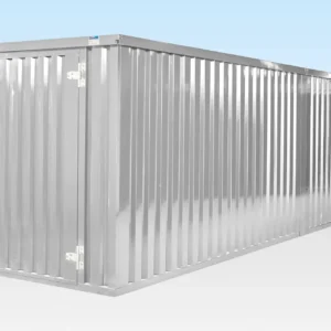 2 x 4m Flat Packed Storage Containers - Linked End-on-End (Galvanised)