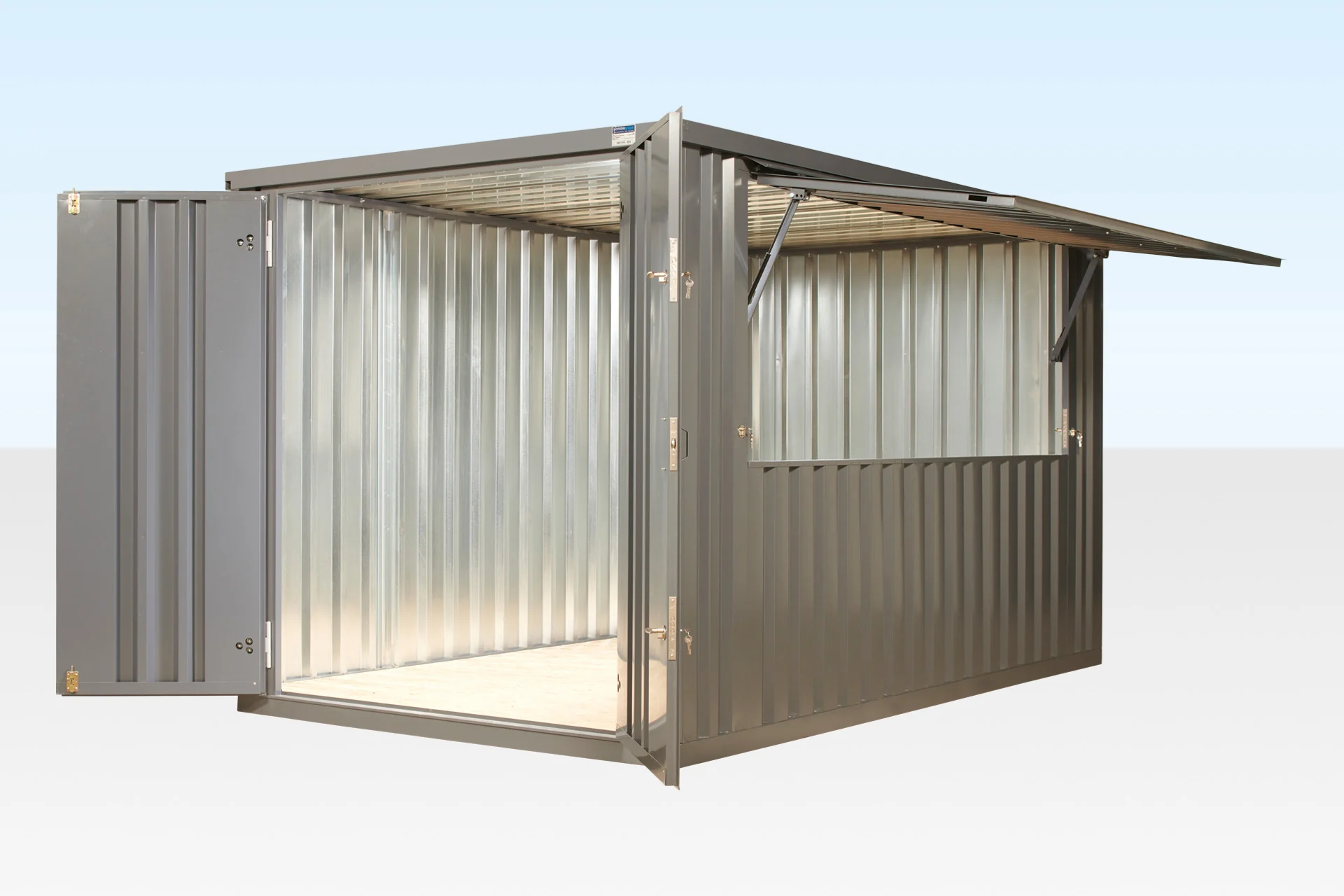 3m XL Flat Pack Kiosk - RAL 7015 Grey - Image 4