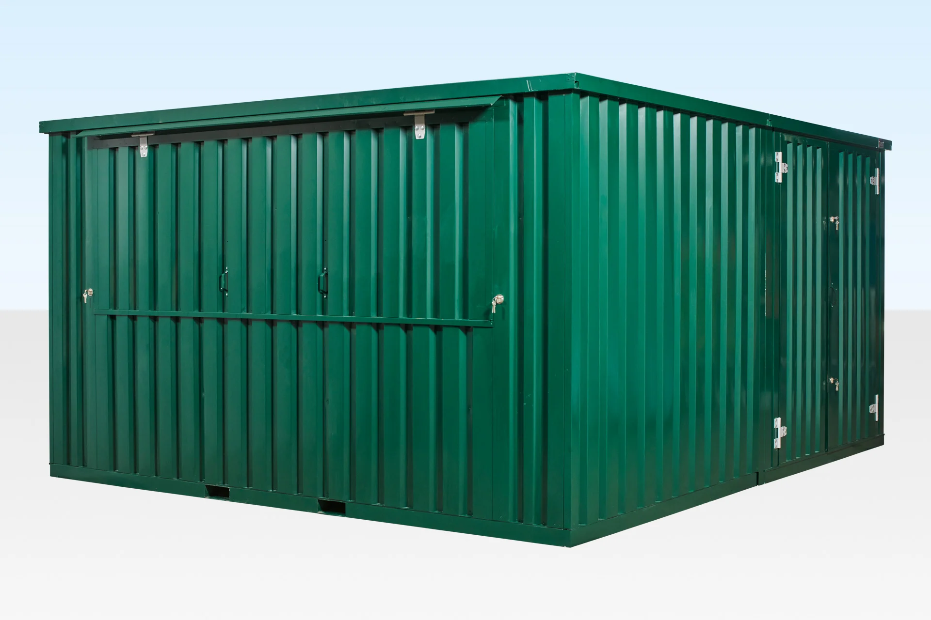 4m Side-Linked Flat Pack Kiosk Store Bundle - RAL6005 - Image 3