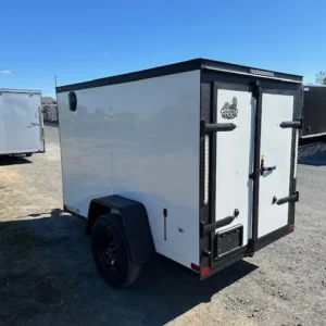 Covered Wagon 5x8 Enclosed Cargo Trailer Black Trim