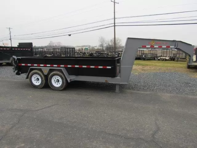 BWise 7x14 Gooseneck Dump Trailer Combo Gate & Ramps