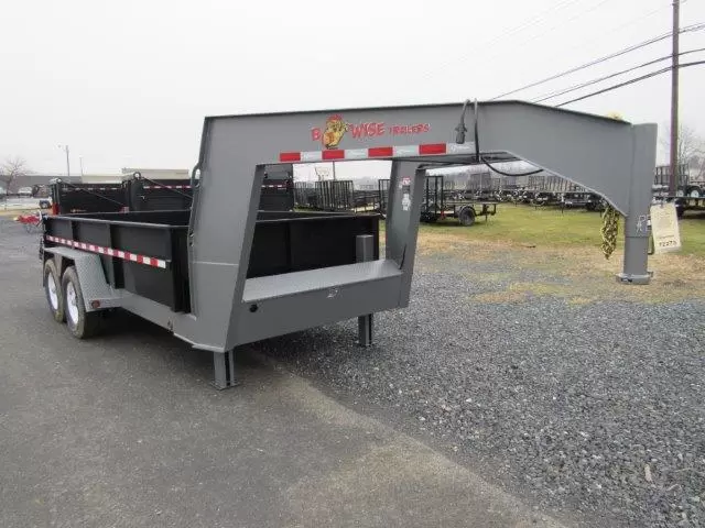 BWise 7x14 Gooseneck Dump Trailer Combo Gate & Ramps - Image 4