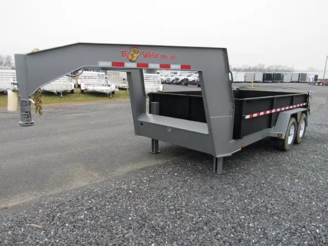BWise 7x14 Gooseneck Dump Trailer Combo Gate & Ramps - Image 6