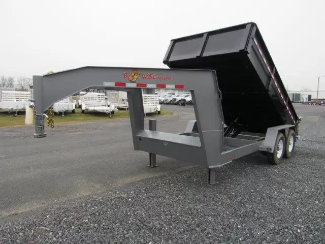 BWise 7x14 Gooseneck Dump Trailer Combo Gate & Ramps - Image 3