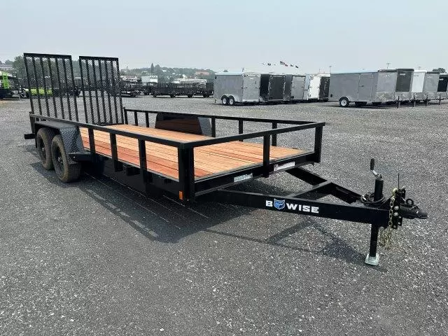 BWise 7x18 Equipment Trailer Split Landscape Ramp - Image 2