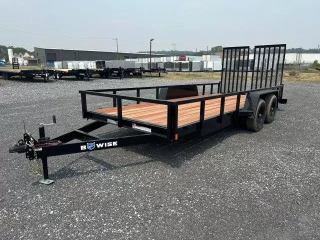 BWise 7x18 Equipment Trailer Split Landscape Ramp - Image 4