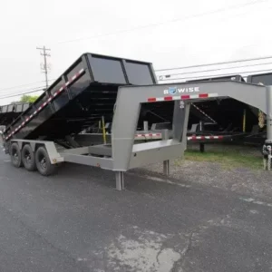 BWise 7x18 Gooseneck Tri-Axle Dump Trailer Hydraulic Jacks