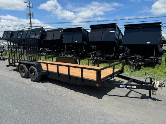 BWise 7x20 Low Profile Equipment Trailer Landscape Ramp