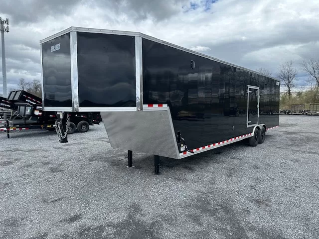 Car Mate 8.5x38 Enclosed Gooseneck Trailer Aluminum Wheels - Image 3