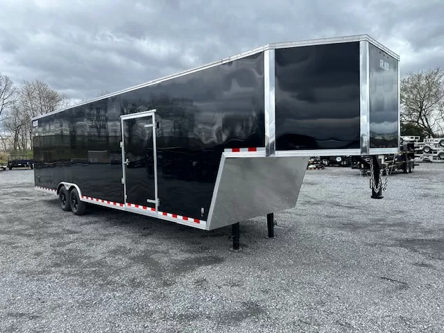 Car Mate 8.5x38 Enclosed Gooseneck Trailer Aluminum Wheels